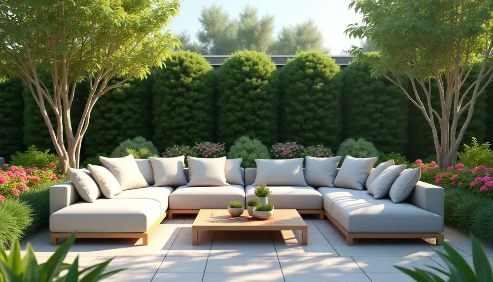 L-Form Garten Loungemöbel: Ideal für großen Platz und geselliges Beisammensein